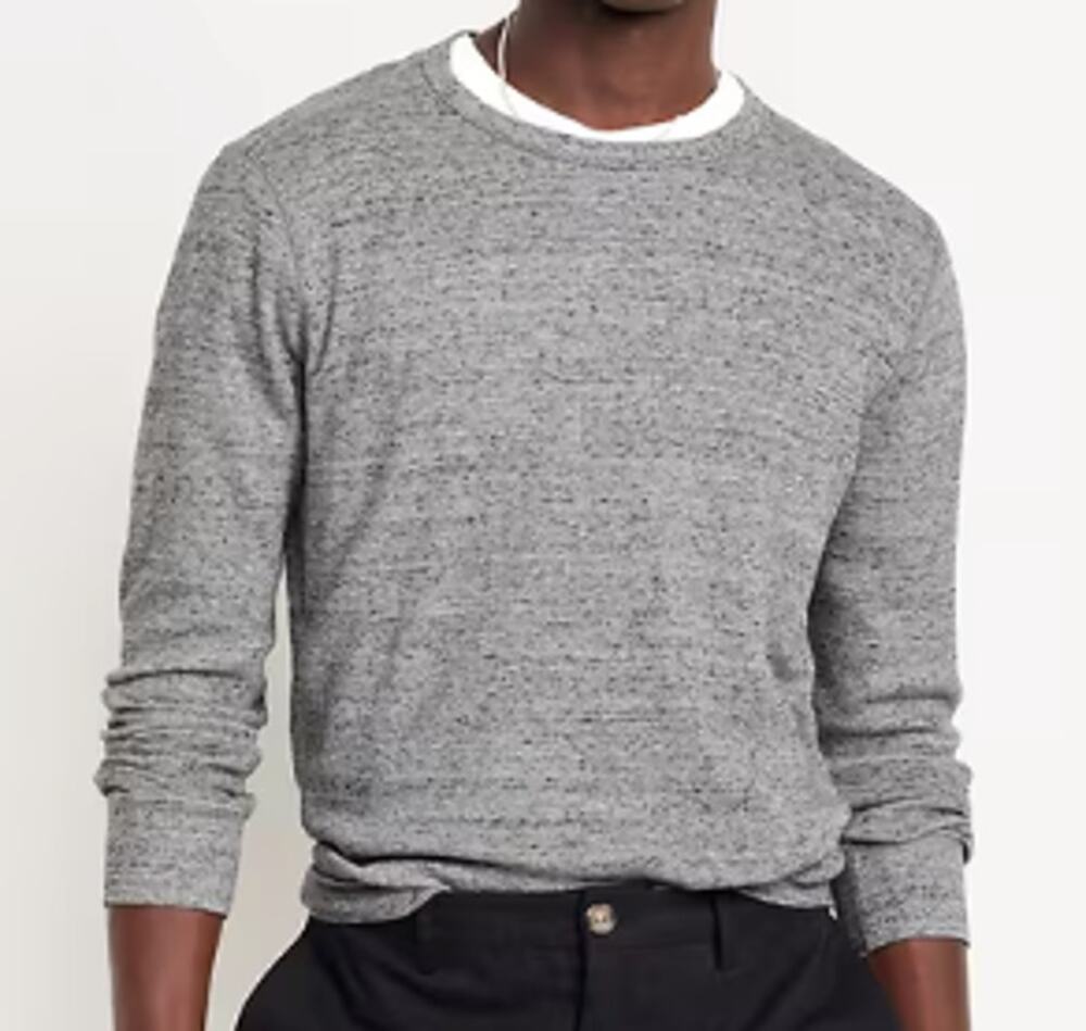 Old Navy XL Heather Gray Waffle Knit Long Sleeve TShirt Tee Top NEW Mens